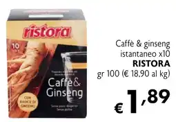Maxi Supermercati Caffè & ginseng istantaneo x10 RISTORA offerta