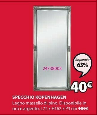 JYSK Specchio kopenhagen offerta