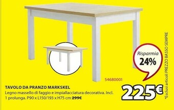 JYSK Tavolo da pranzo markskel offerta