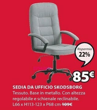 JYSK Sedia da ufficio skodsborg offerta