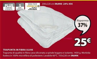 JYSK Trapunta in fibra ulvik offerta