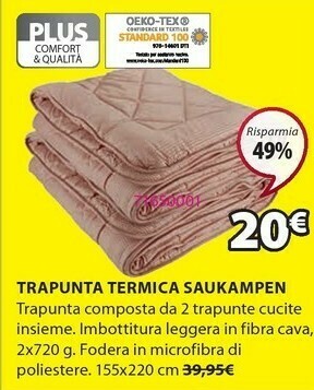 JYSK Trapunta termica saukampen offerta