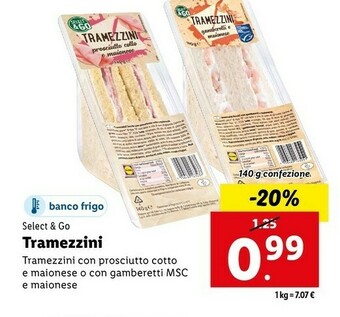 Lidl Select & go - tramezzini integrali salmone e maionese 140 g(ml) offerta