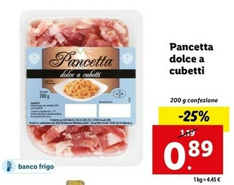 Lidl Pancetta dolce a cubetti offerta