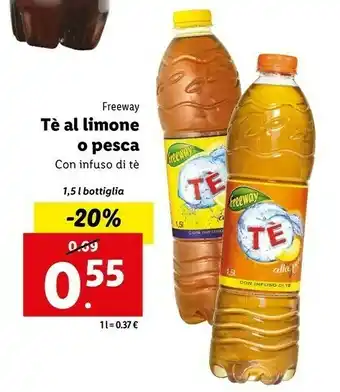 Lidl Tè alla pesca con infuso di tè 1500 g(ml) offerta
