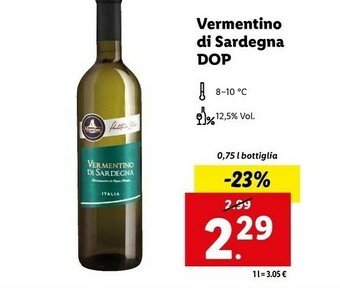 Lidl Vermentino di sardegna dop offerta
