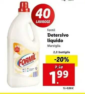 Lidl Formil detersivo liquido marsiglia offerta