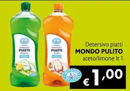 Maxi Supermercati Detersivo piatti MONDO PULITO aceto/limone offerta