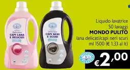 Maxi Supermercati Liquido lavatrice MONDO PULITO lana delicati/capi neri scuri offerta