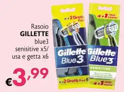 Maxi Supermercati Rasoio GILLETTE blue3 senisitive x5/ usa e getta x6 offerta