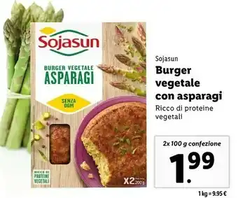 Lidl Burger vegetale con asparagi offerta