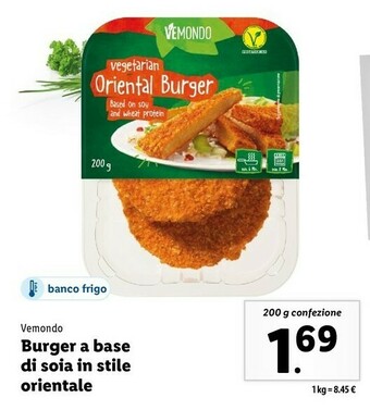 Lidl Burger a base di soia offerta