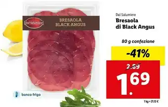 Lidl Bresaola black angus 80 g(ml) offerta
