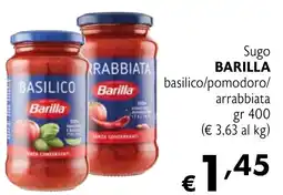 Maxi Supermercati Sugo BARILLA basilico/pomodoro/ arrabbiata offerta