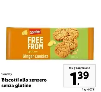 Lidl Free from gluten ginger cookies offerta