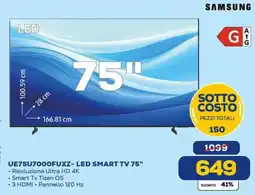 Euronics SAMSUNG UE75U7000FUXZ-LED SMART TV 75" offerta
