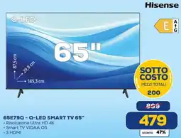 Euronics Hisense 65E79Q-Q-LED SMART TV 65" offerta