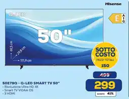 Euronics Hisense 50E79Q-Q-LED SMART TV 50" offerta