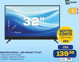 Euronics TELE System 32SONICSMV14- LED SMART TV 32" offerta