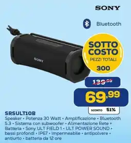 Euronics SONY SRSULT10B offerta