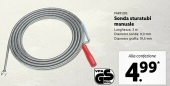 Lidl Parkside sonda sturatubi manuale offerta