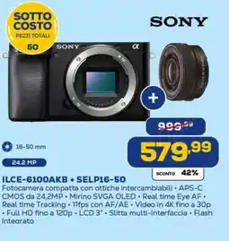 Euronics SONY ILCE-6100AKB + SELP16-50 offerta