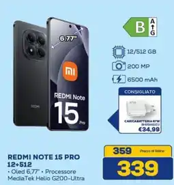 Euronics Xiaomi REDMI NOTE 15 PRO 12+512 offerta