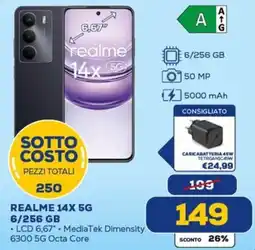 Euronics REALME 14X 5G 6/256 GB offerta