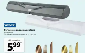 Lidl Wenko portarotolo da cucina con lama offerta