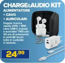 Euronics Cellularline charge&audio kit alimentatore offerta