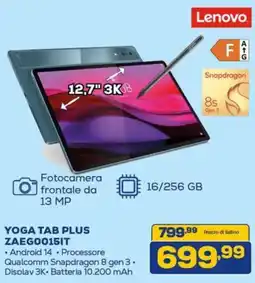 Euronics Lenovo YOGA TAB PLUS ZAEGO015IT offerta