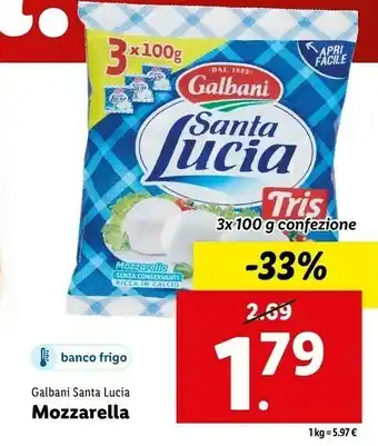 Lidl Galbani - mozzarella santa lucia tris 300 g(ml) offerta