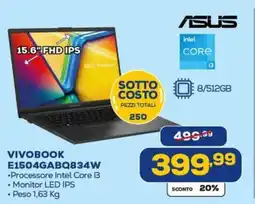 Euronics ASUS VIVOBOOK E1504GABQ834W offerta