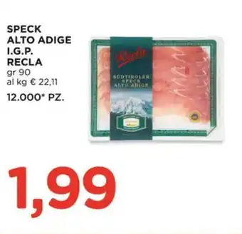 Alì Supermercati Speck alto adige i.g.p. RECLA offerta