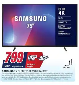 Trony SAMSUNG TV QLED 75" QE75Q7FAAUXZT offerta