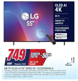 Trony LG TV OLED AI 55" SERIE B5 - OLED55B56LA offerta