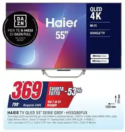 Trony HAIER TV QLED 55" SERIE Q80F - H55Q80FUX offerta