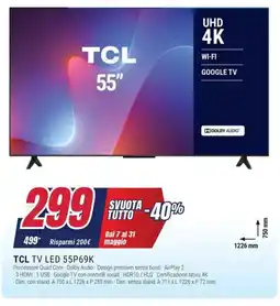 Trony TCL TV LED 55P69K offerta