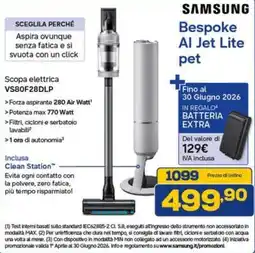 Euronics SAMSUNG Bespoke Al Jet Lite pet offerta