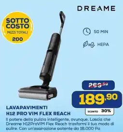 Euronics Dreame lavapavimenti H12 pro vim flex reach offerta