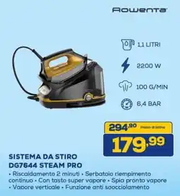 Euronics Rowenta SISTEMA DA STIRO DG7644 STEAM PRO offerta