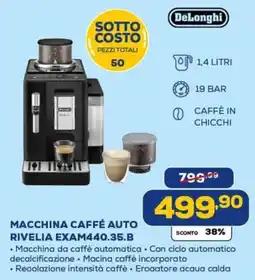 Euronics Delonghi macchina caffé auto rivelia EXAM440.35.B offerta