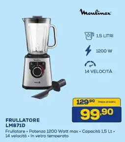 Euronics Moulinex frullatore LM871D offerta
