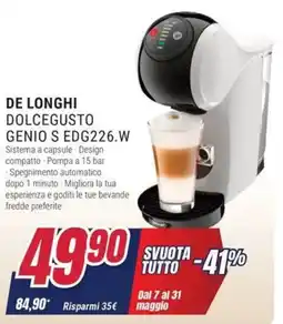 Trony DE LONGHI DOLCEGUSTO GENIO S EDG226.W offerta