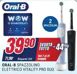 Trony Oral-b spazzolino elettrico vitality pro duo offerta