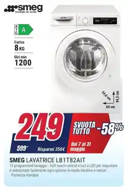 Trony SMEG LAVATRICE LB1T82AIT offerta