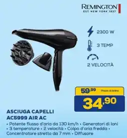 Euronics REMINGTON ASCIUGA CAPELLI AC5999 AIR AC offerta