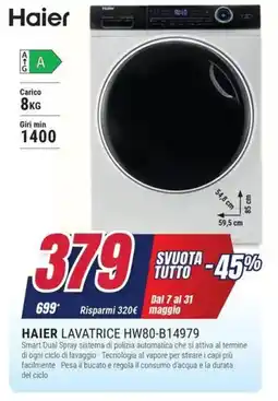 Trony HAIER LAVATRICE HW80-B14979 offerta