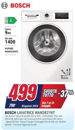 Trony BOSCH LAVATRICE WAN28219IT offerta