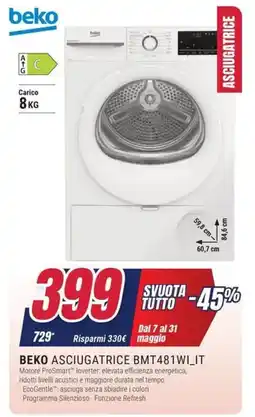Trony BEKO ASCIUGATRICE BMT481WI_IT offerta